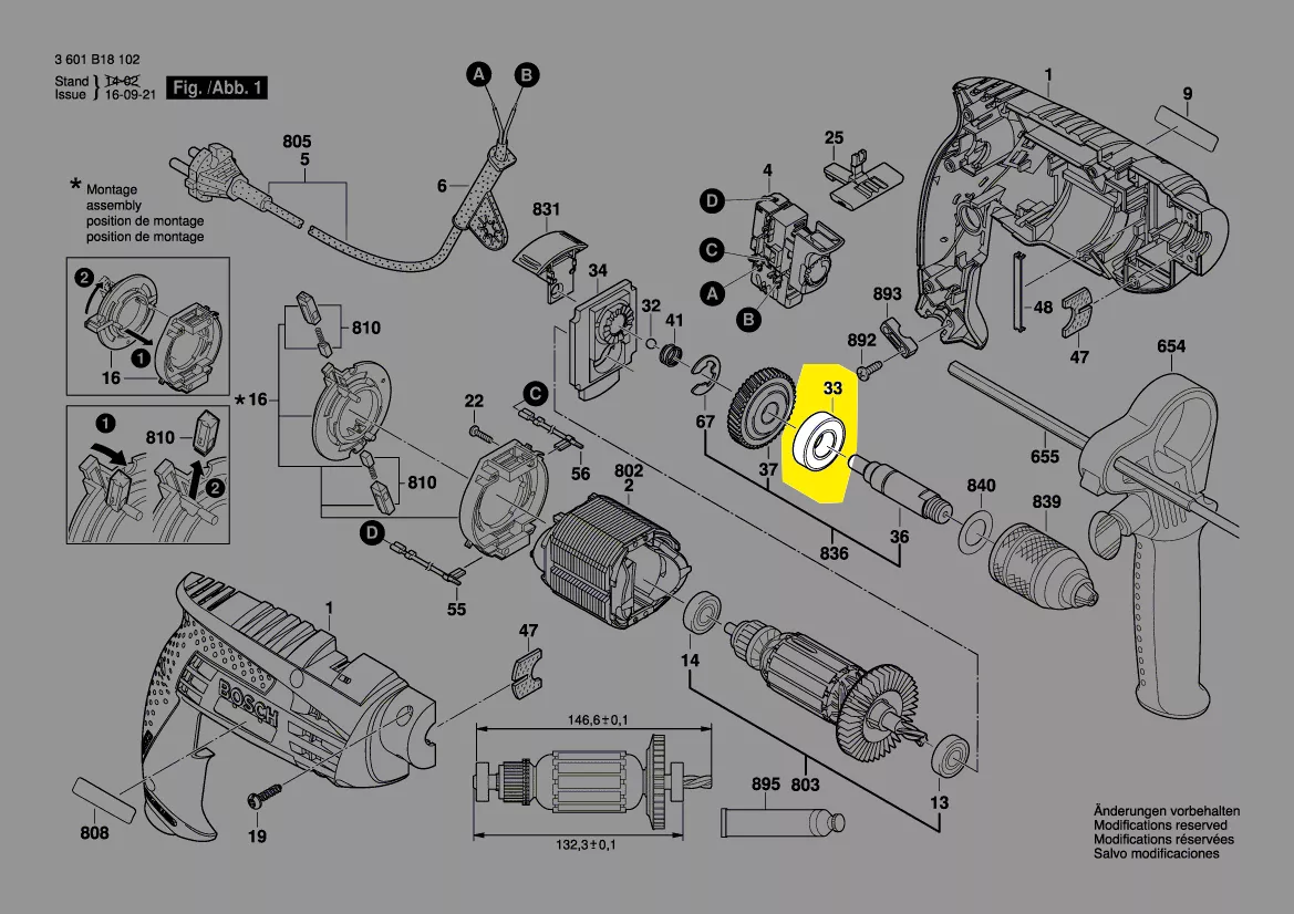 Roulement réf. 1 900 905 122 BOSCH